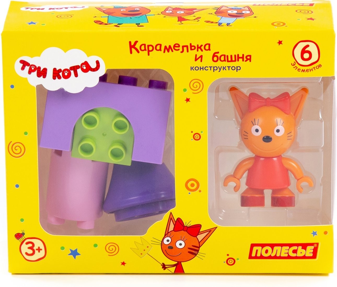 Конструктор Полесье Макси. Три кота. Карамелька и башня 63707 (6эл)