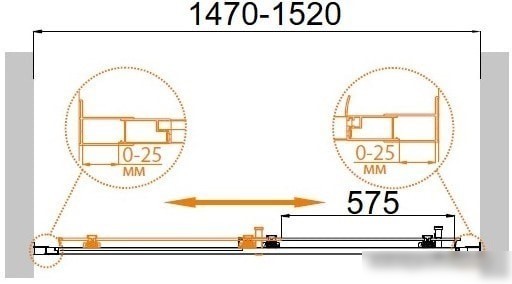 Душевая дверь Cezares Molveno-BF-1-150-C-Cr-IV