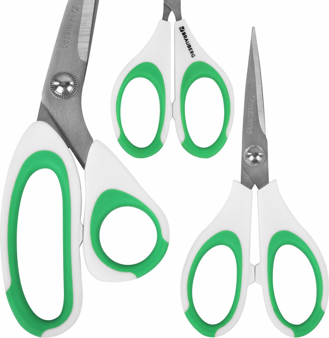 Набор ножниц канцелярских BRAUBERG 272982 (3шт)