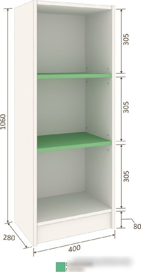 Стеллаж Кортекс-мебель Бинго 40x106 (белый)