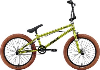 Велосипед Stark Madness BMX 2 2025 (ярко-зеленый/черный/песочный)