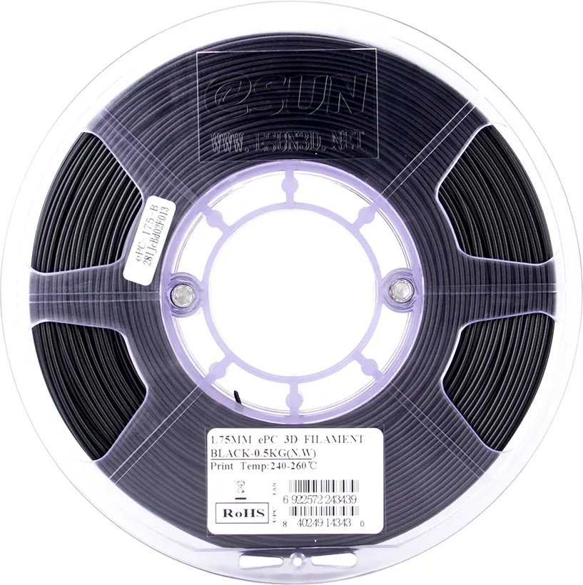 Пластик eSUN PС PC175B05TW1 (1.75мм, 500г, черный)