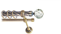 Карниз для штор Lm Decor Кристалл 130 2р витой 25/16мм (антик, 2.8м)