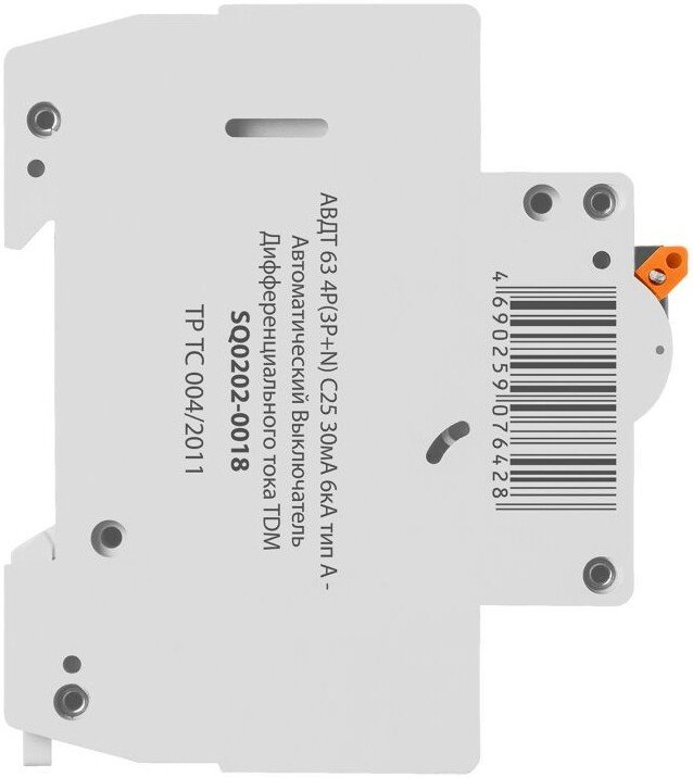 Дифференциальный автомат TDM Electric АВДТ-63/4P C25 30мА тип А SQ0202-0018