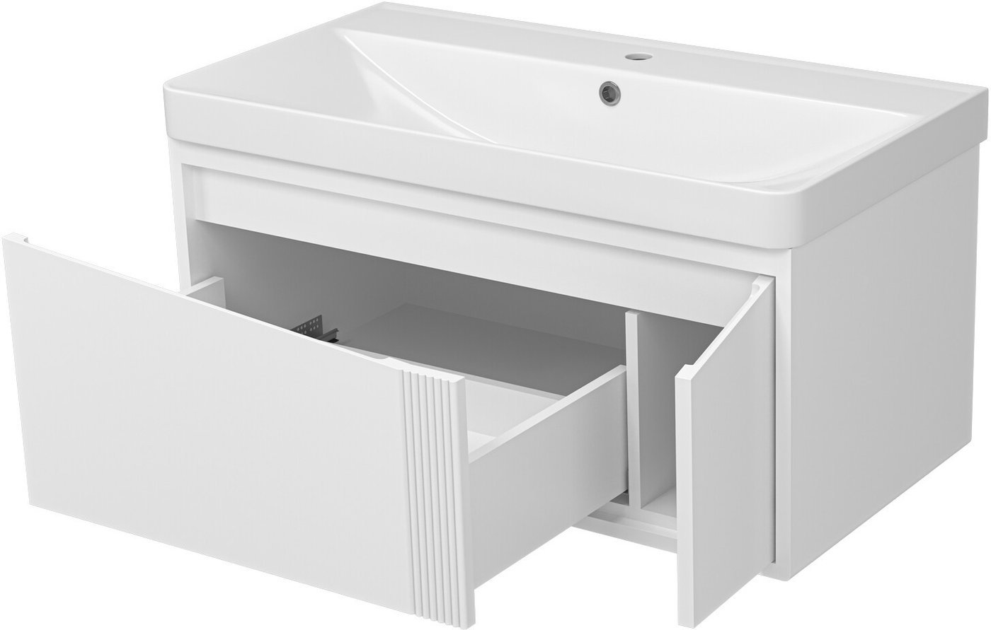 Brevita Тумба с умывальником Cascade 90 CAS-09090-011Я+RCW-141890WH