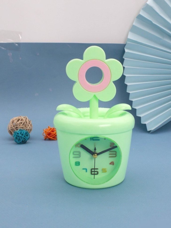 Настольные часы ILikeGift Flower in a pot 100P-106-01 (зеленый)