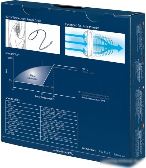 Вентилятор для корпуса Arctic P12 TC ACFAN00176A