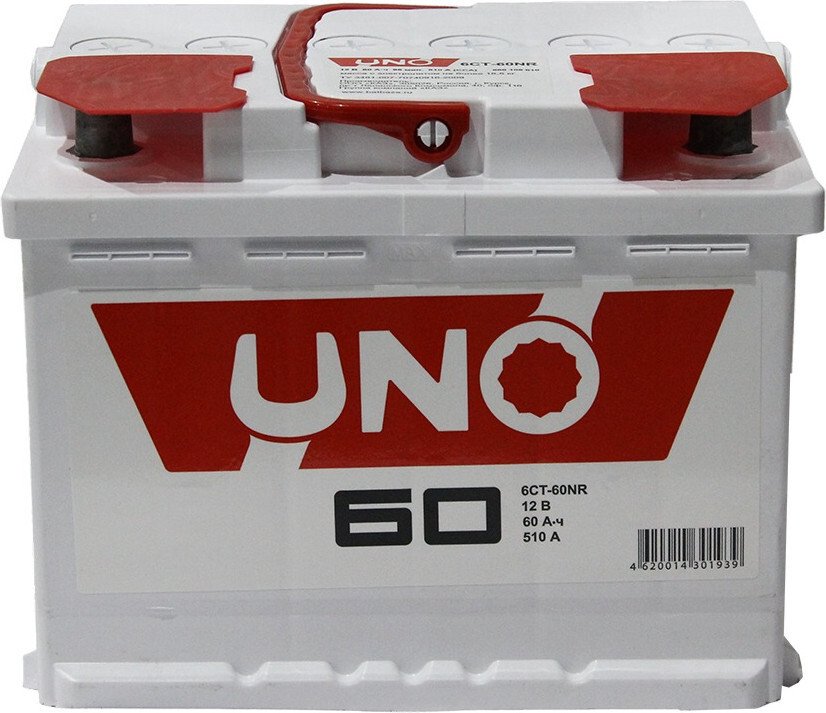 Автомобильный аккумулятор UNO 6СТ-60 NR Euro обратная R+ (60 А·ч)