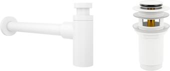 Сифон Wellsee Drainage System 182108001 (сифон, донный клапан, матовый белый)