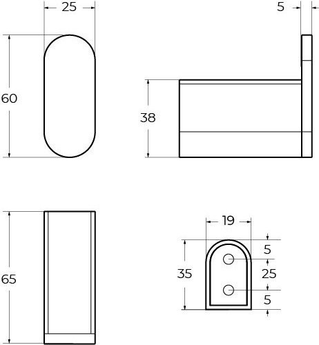 Крючок для ванны Cezares STYLUS-HK-01 (хром)