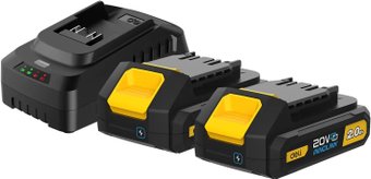 Аккумулятор с зарядным устройством Deli EDL-CM20A2E (20В/2x2 Ah + 20В)