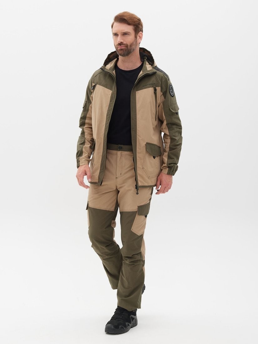 Костюм Huntsman Горка-Люкс Хаки/Песок Nylon Cotton Рип-Стоп (р.56-58/170-176)