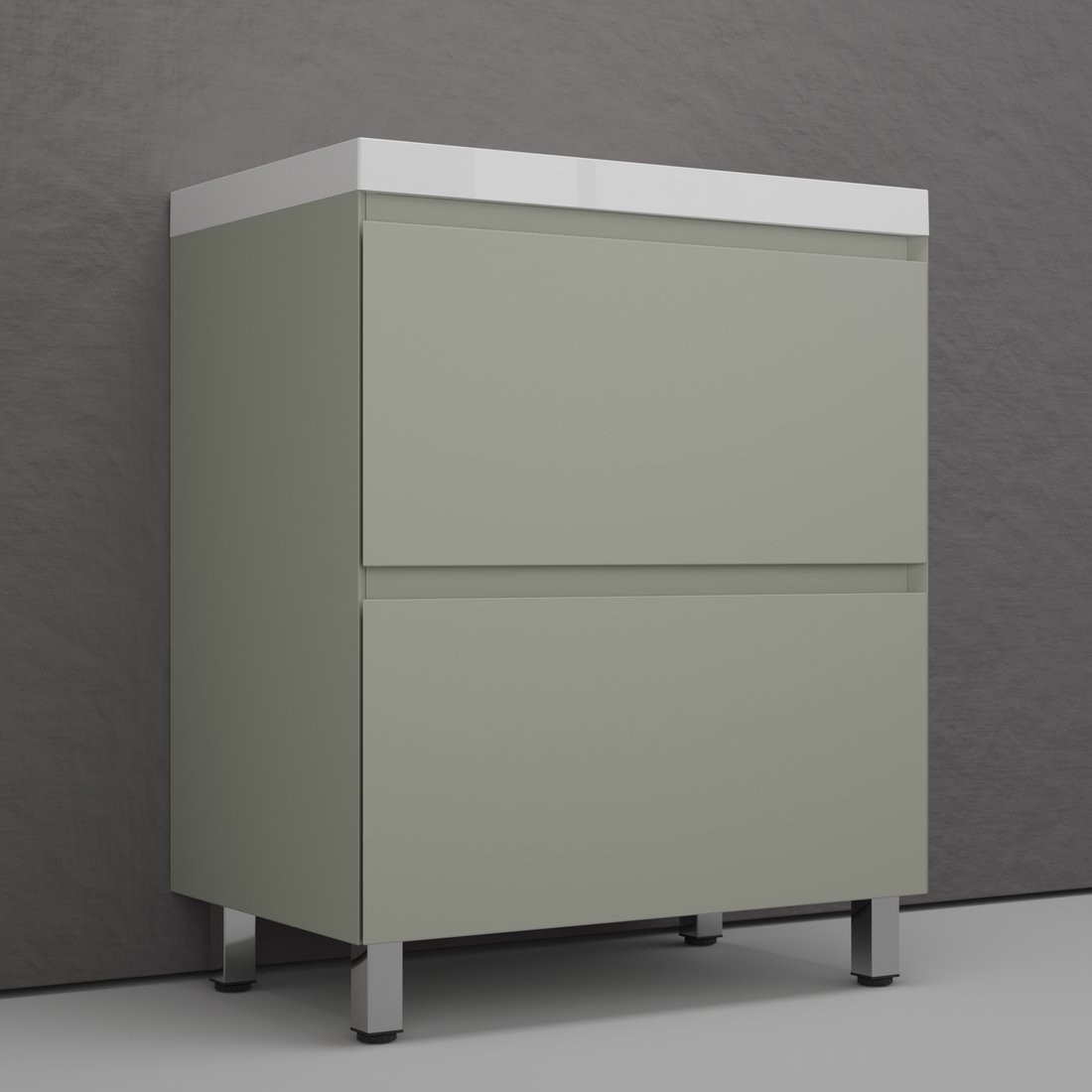 Symbolite Тумба под умывальник Манхэттен 70 Plus 2 ящика + Asti 70x45 (олива)