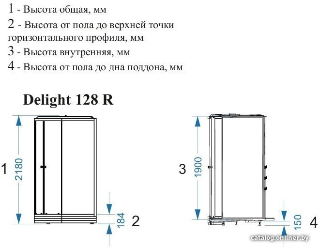 Душевая кабина Domani-Spa Delight 128 120x80 R (сатин-матированное стекло/белый)