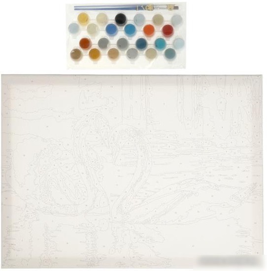 Картина по номерам MultiArt Лебеди CANV30X40-MULTI11