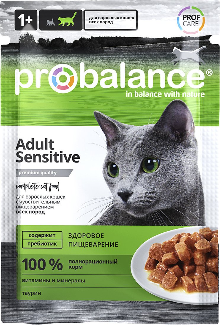 Сухой корм для кошек Probalance Sensitive (1.8кг+28х85г)