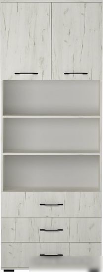 Книжный шкаф Памир Италия ШК3Я-800 (дуб крафт белый)