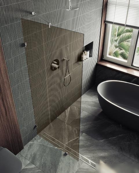 Душевая стенка MaybahGlass 79x195 MGD-262-4 (бронзовое стекло/хром глянцевый)
