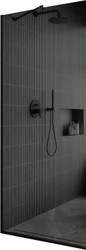 Душевая стенка MaybahGlass 195x119 MGD-686-6у (графитовое стекло/черный)
