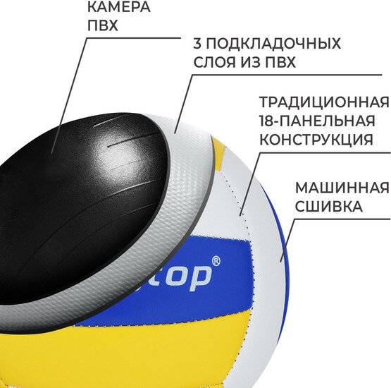 Волейбольный мяч Onlytop 3910749 (2 размер)