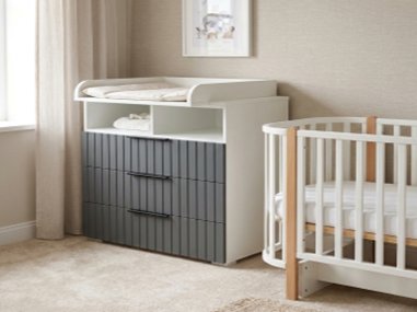 Детский комод VDK 800/3 (белый/графит)