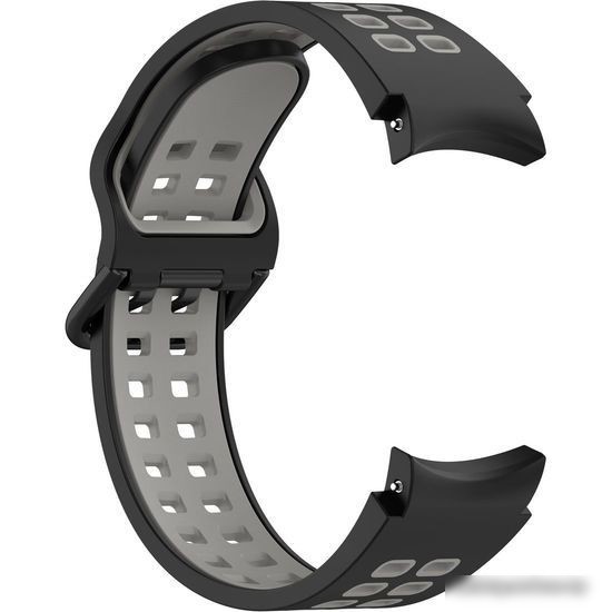Ремешок Rumi Extreme силиконовый для Samsung Galaxy Watch4/5 (20 мм, черный/серый)