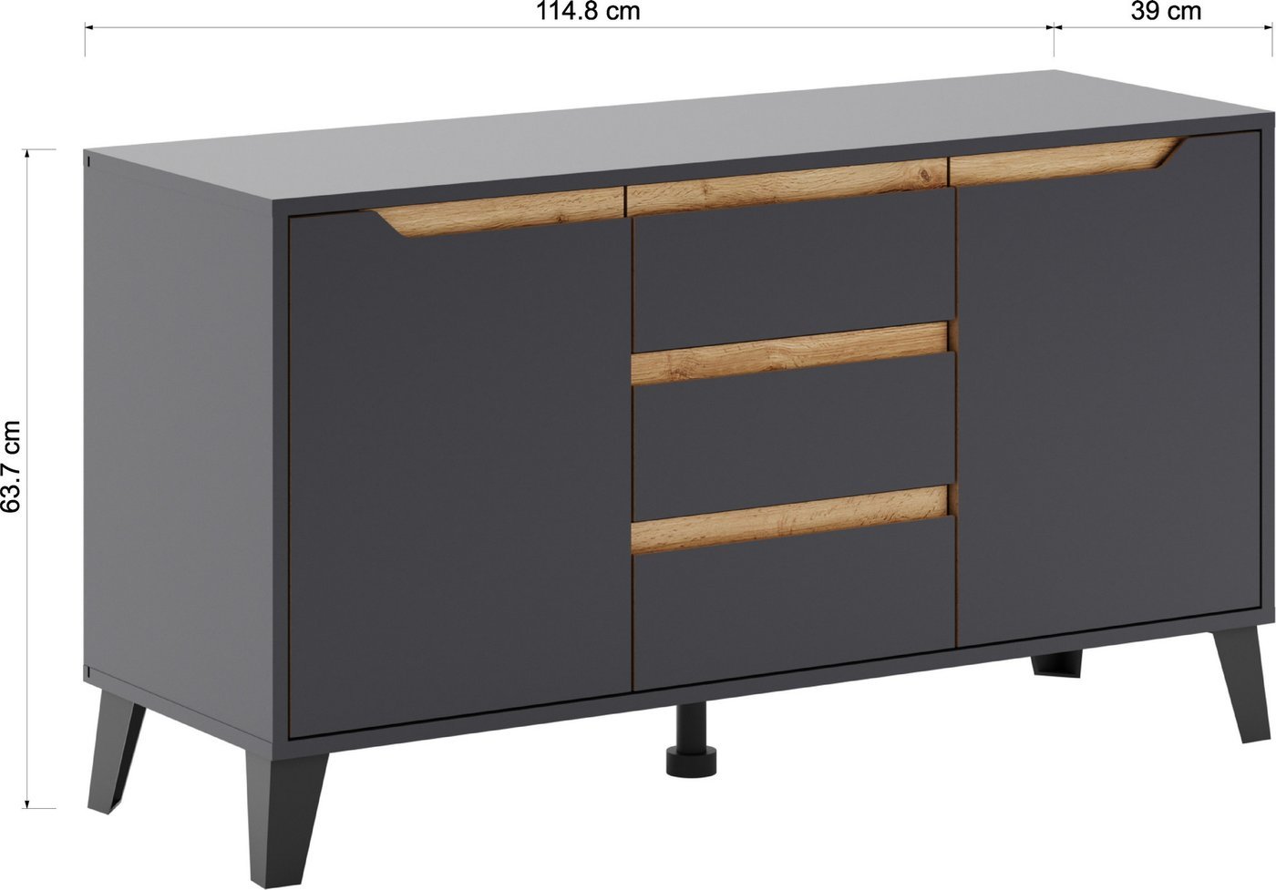 Тумба ЭлиГард Eyva RTV 2D3S (графит)