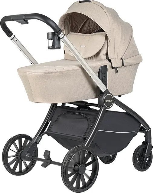 Универсальная коляска Farfello 2в1 Baby shell BS-13 (бежевый/комби рама)