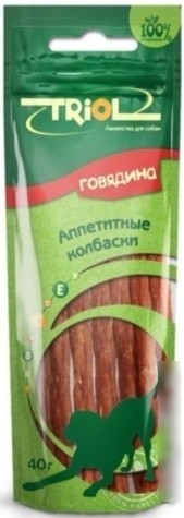 Лакомство для собак Triol Колбаски из говядины (40 г)