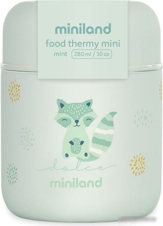 Термос для еды Miniland Thermy Dolce Mini 280мл (бирюзовый/енот)