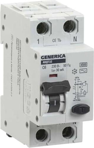 Выключатель автоматический Generica АВДТ 32 С6 MAD25-5-006-C-30