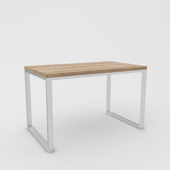 Кухонный стол Hype Mebel Чикаго 125x75 (белый/дуб галифакс натуральный)