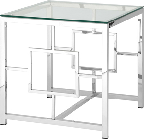 Журнальный столик Stool Group Бруклин 55x55 EET-013 (прозрачное стекло/сталь серебристый)