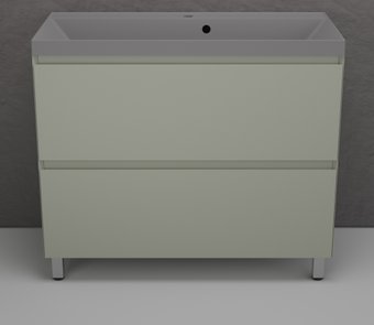 Symbolite Тумба под умывальник Манхэттен 100 Plus 2 ящика + Line 100x48 (олива/серый шелк)
