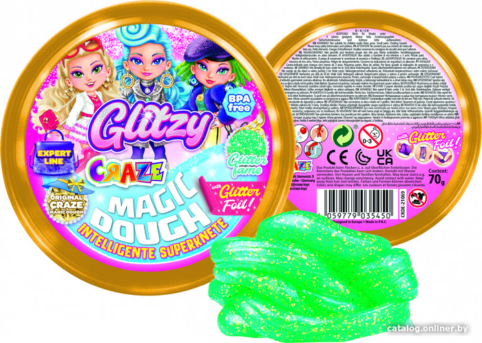 Тесто для лепки Craze Magic Dough Попрыгунчик Блеск Популярность 35450.E (темно-зеленый) Тесто для лепки Craze Magic Dough Попрыгунчик Блеск Популярность 35450.E (темно-зеленый)