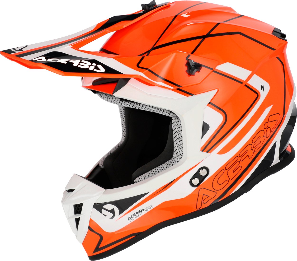 Мотошлем Acerbis Linear 2206 Graphic 0025316.203.061 (XS, оранжевый/белый)