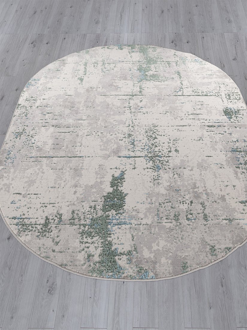 Ковер для жилой комнаты Merinos Liman F169-OVAL-CREAM-D.GREEN (1.6х2.3)