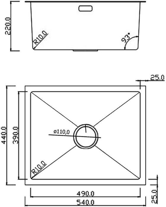 Кухонная мойка Roxen Uno 560210-54B