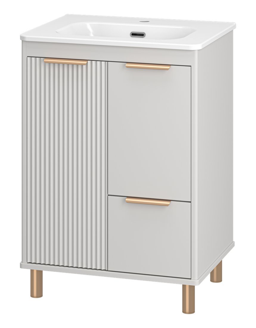 Brevita Тумба с умывальником Risacca Crema 60 RIS-06060-0342Я+B-OND060-01 (серый кашемир)