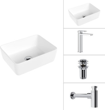 Умывальник Lauter 21674B + Cascade 21СК0655C + сифон 21635CH + дон.клапан 21190CH (хром)