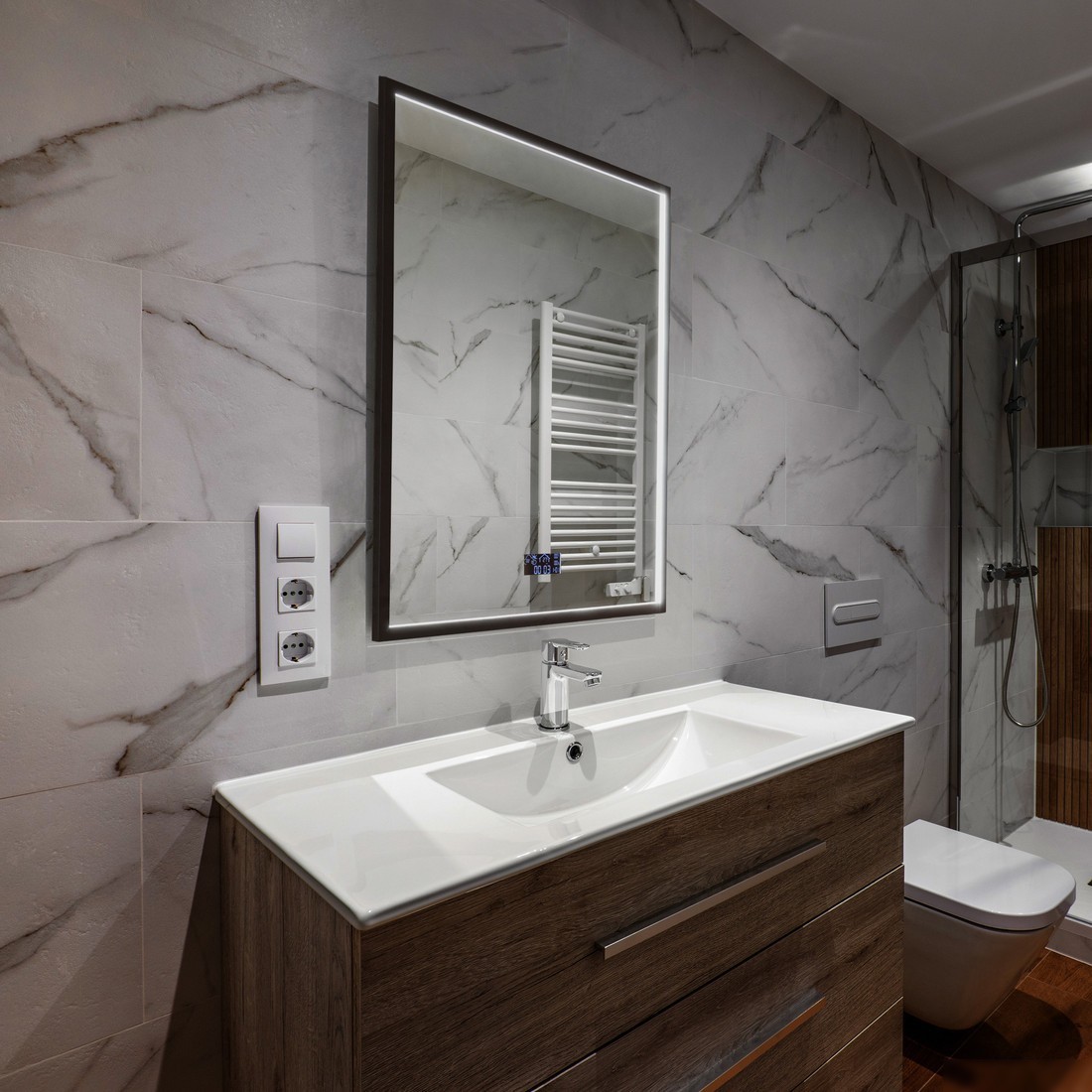 Silver Mirrors Зеркало Эдисон Метео 60x80 LED-00002807