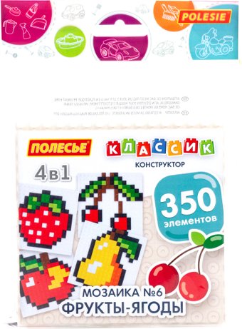Конструктор Полесье Классик Мозаика №6 фрукты-ягоды 67514 (350эл)