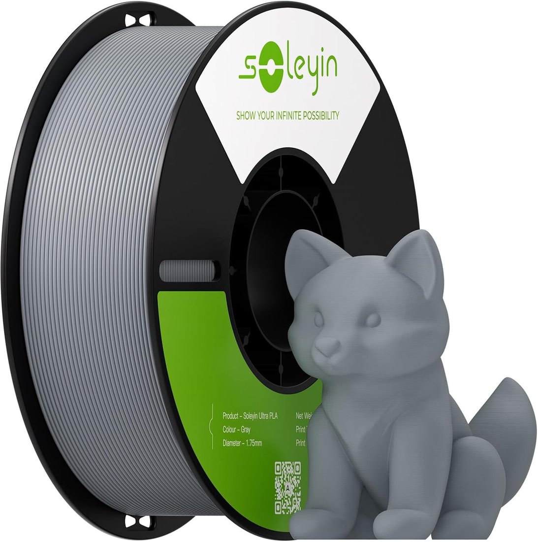 Филамент Creality PLA Soleyin Ultra 1.75мм 3301010581 (2 кг, серый) Филамент Creality PLA Soleyin Ultra 1.75мм 3301010581 (2 кг, серый)