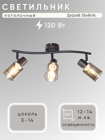 Точечный светильник Aitin Pro НПБ 02-3x40-102 DA6172/3 (черный)