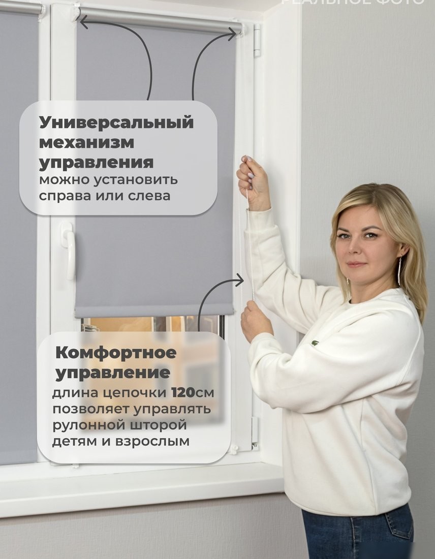 Рулонные шторы Sundays Home LM 168-07 34x160 (серый)