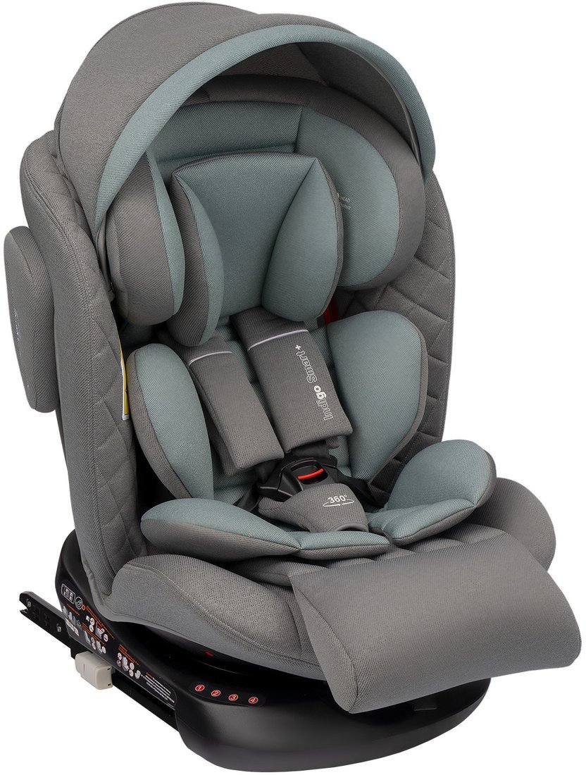 Детское автокресло Indigo Smart Plus Isofix (серый/зеленый)