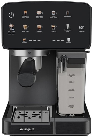 Рожковая кофеварка Weissgauff WCM-356 DB Automatic Cappuccino ColorTouch