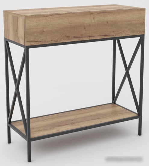 Консольный стол Hype Mebel Лесс 80x40 (черный/дуб галифакс натуральный) Консольный стол Hype Mebel Лесс 80x40 (черный/дуб галифакс натуральный)