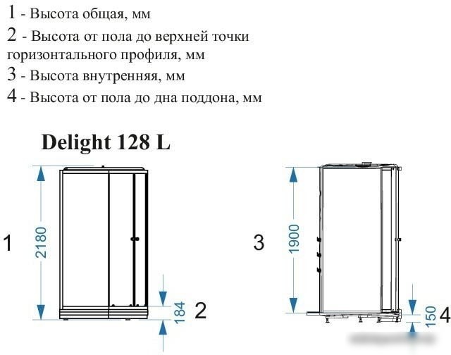 Душевая кабина Domani-Spa Delight 128 120x80 L (сатин-матированное стекло/белый)