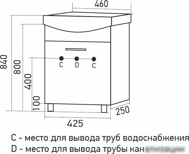 Mixline Тумба под умывальник АлАн-45 557680 (венге/дуб молочный)